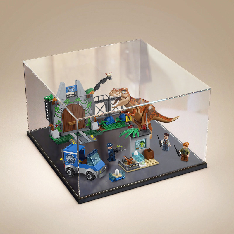 亞克力防塵盒適用樂高10758霸王龍大逃亡展示模型玩具透明