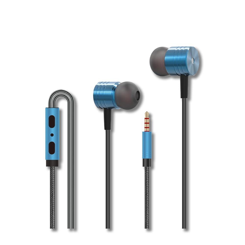 【GJL】HI-FI 鋁合金入耳式有線耳機-藍