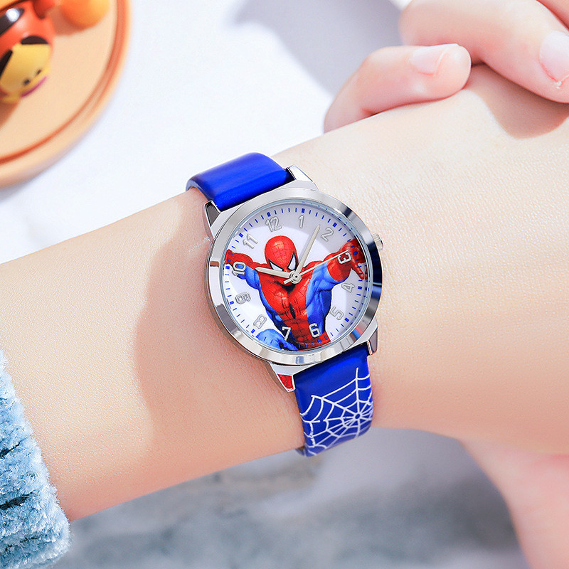 兒童卡通手錶皮錶帶兒童石英表兒童手錶休閒運動學生男孩手錶時鐘禮物