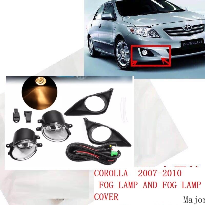 適用於豐田卡羅拉 ALTIS 2008 2009 2010 的黑色霧燈罩。汽車配件