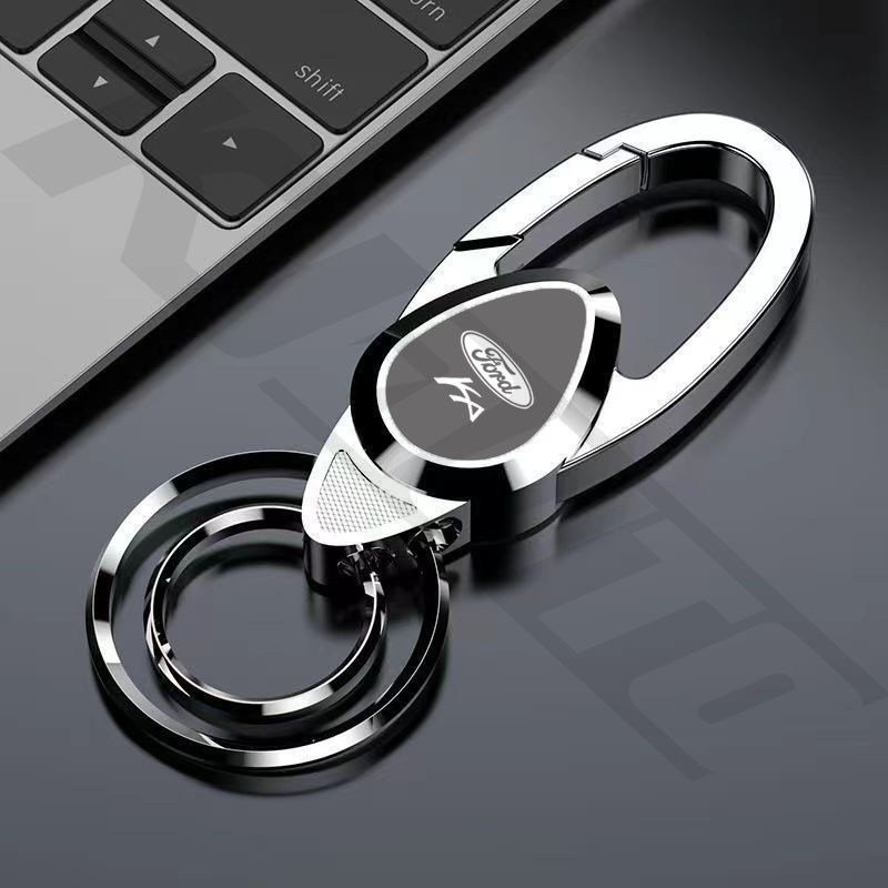 福特卡金屬鑰匙扣極簡男士商務高檔掛飾鎖鏈汽車鑰匙包鑰匙扣