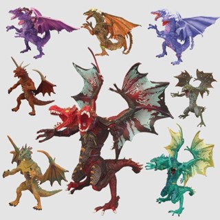 模擬恐龍模型地獄魔獸龍幽靈魔龍雙頭龍雷電魔龍兒童動物模型玩具