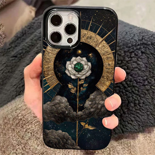 雲霧羅盤 荷花 潮款 果凍手機殼 適用iPhone16Promax i15 i14 i13 i12 i11 XR保護殼