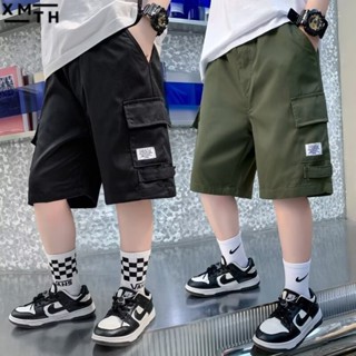 短褲,男童短褲,卡其色書包褲,男童6-14歲,大碼18-52kg鈕扣圖案