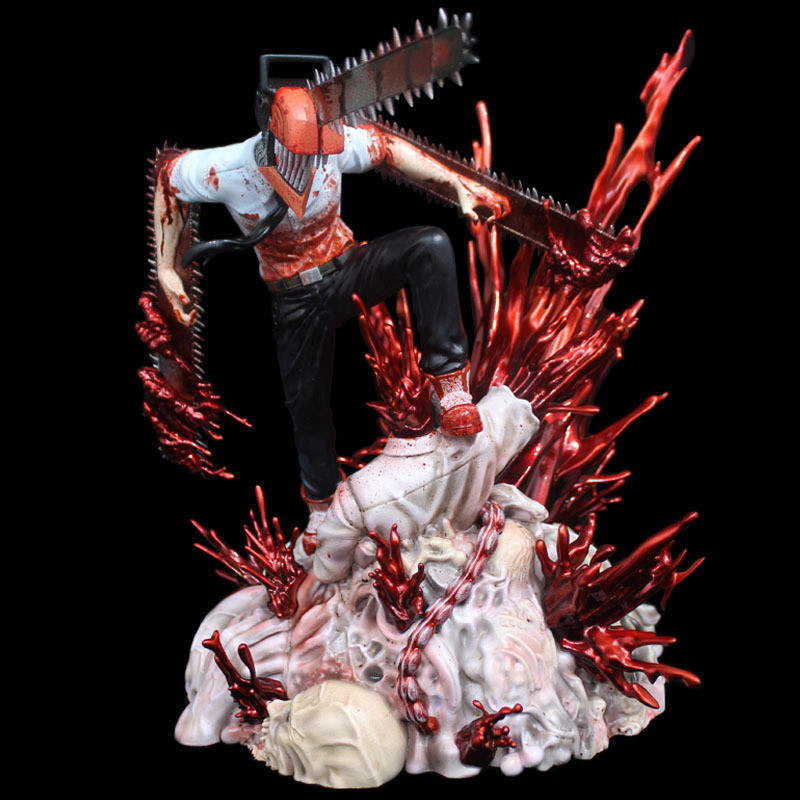 新品 鏈鋸人淀治模型  惡魔獵人鏈鋸人淀治公仔 鏈鋸人發光 啵奇塔 大電鋸人場景公仔手辦 動漫擺件模型新品