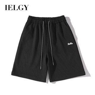 IELGY 男士夏季大尺碼短褲 潮流運動 寬鬆休閒五分褲