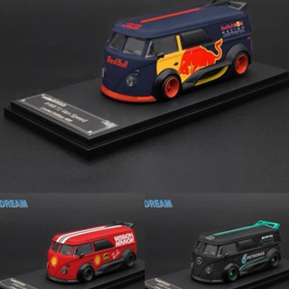 現貨速髮# 模型車 汽車模型 跑車模型 1:64 VW T1 麵包車寬體改裝版 閤金 模擬汽車模型