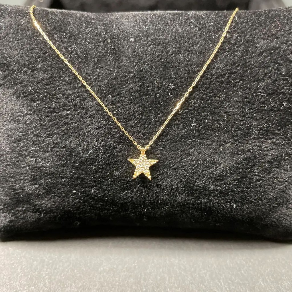 STAR JEWELRY 項鍊 鑽石 星型 18k金 yg 日本直送 二手
