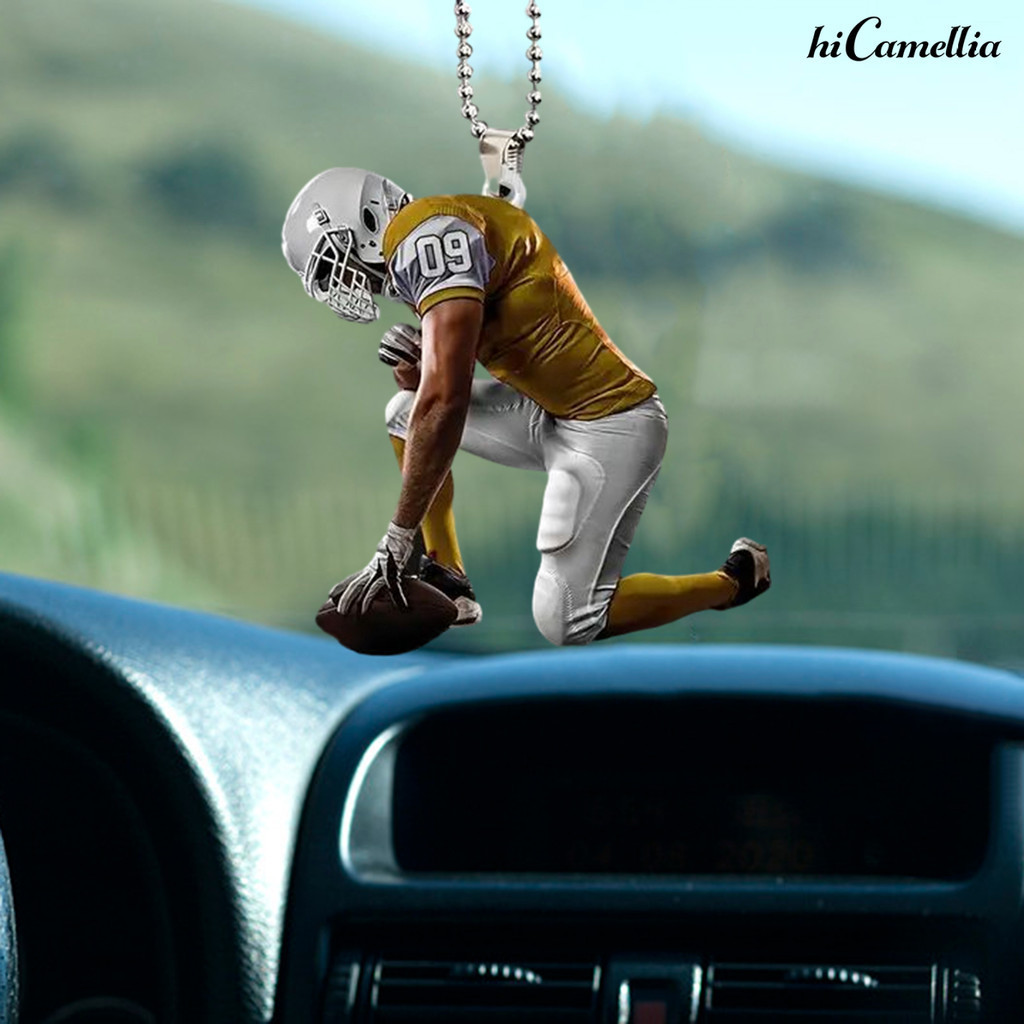 ||滿額免運||亞克力橄欖球球員運動展示平面裝飾品吊飾汽車裝飾吊飾