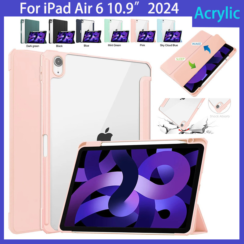 Ipad 保護套適用於 iPad Air 6 10.9" 2024 Casetify 亞克力 TPU 自動睡眠三重智能平