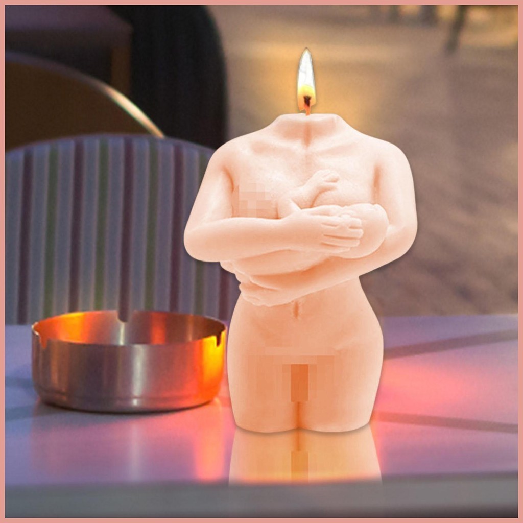 身體蠟燭模具媽媽拿著嬰兒矽膠模具手工diy蠟燭模具蠟燭製作家居裝飾蠟燭瓶
