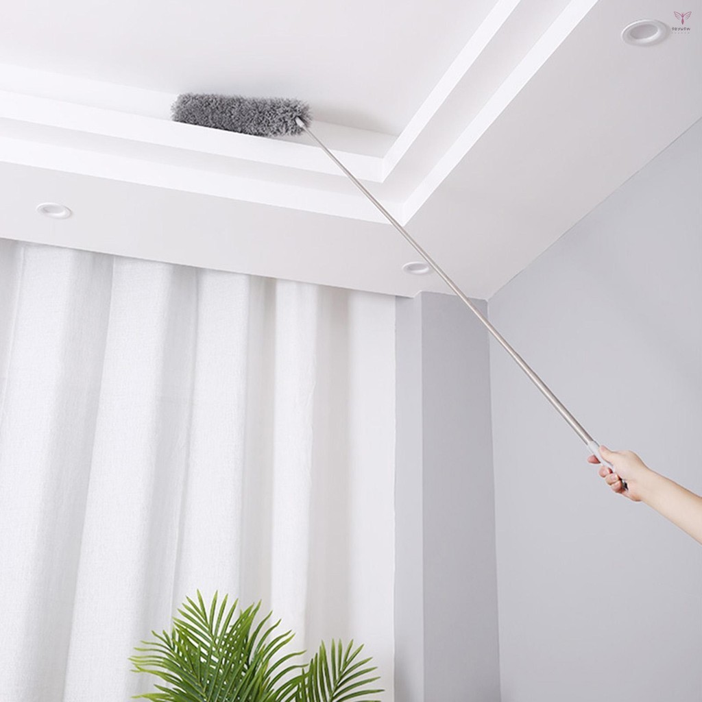 超細纖維除塵器長伸縮桿柔性頭家用天花板蜘蛛網清潔