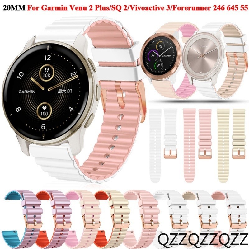 適用佳明 Garmin Venu 2 Plus SQ 2 Vivoactive 3 245 55 158 矽膠女生錶帶