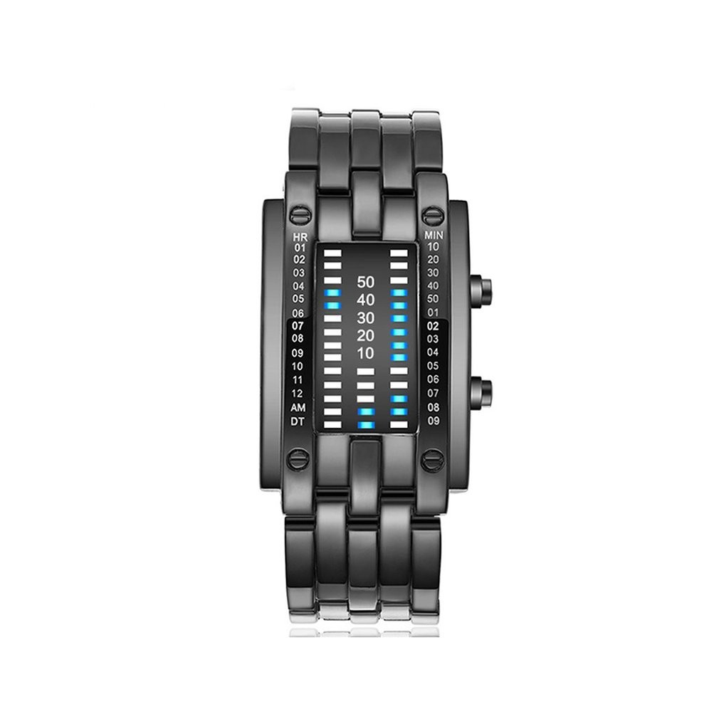 【山海】創意時尚數位手錶二進位腕錶防水LED運動手錶