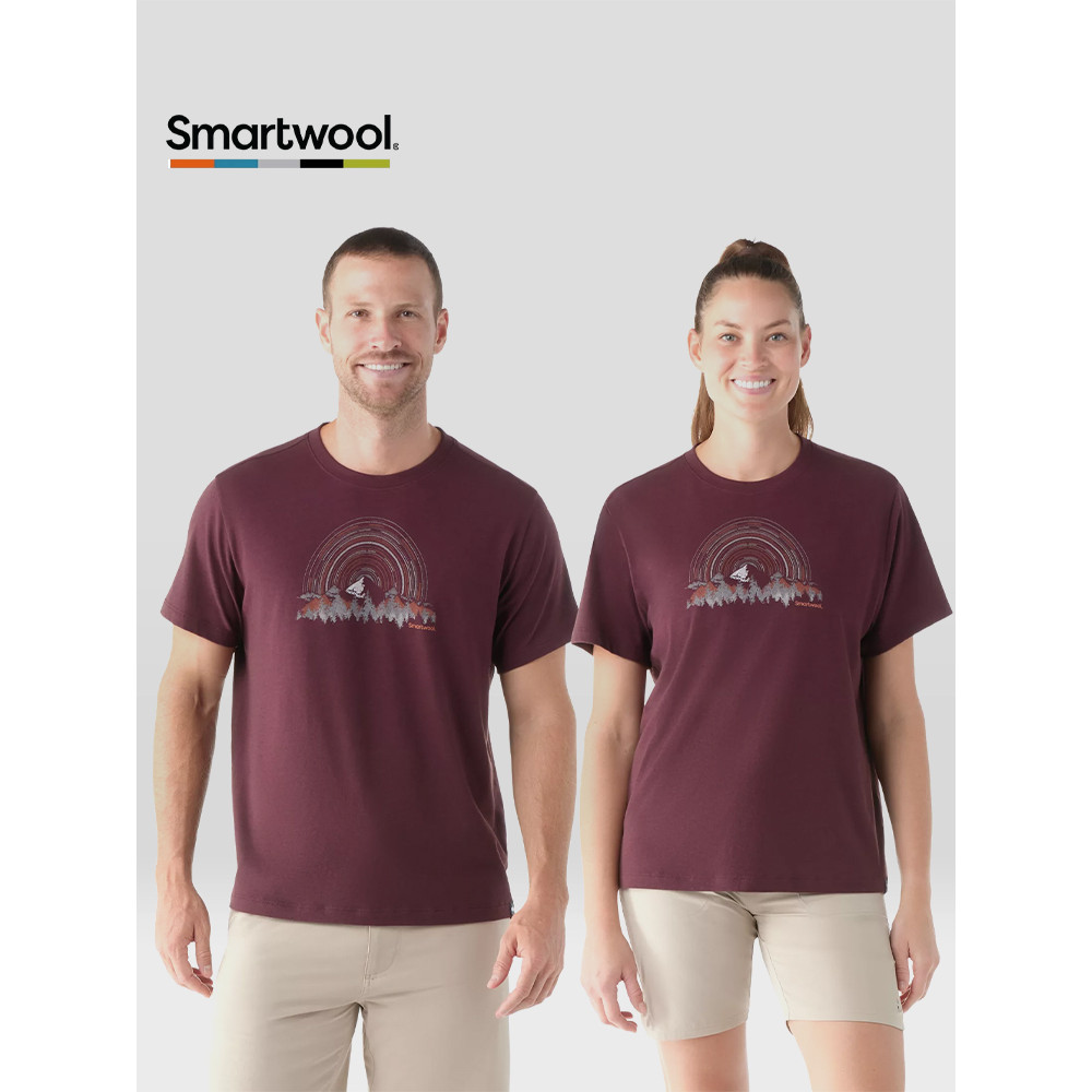 新款 Smartwool Merino 印花純棉休閒中性短袖 T 恤