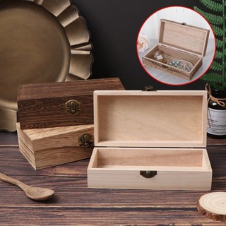 熱賣⚡ 長方形木製收納盒復古木盒翻蓋木製禮盒