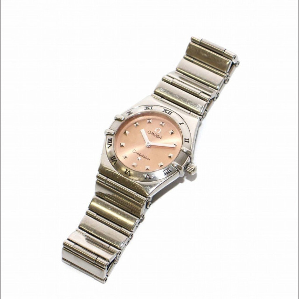 OMEGA 歐米茄手錶星座系列 MINI石英 字盤 粉色 日本直送 二手