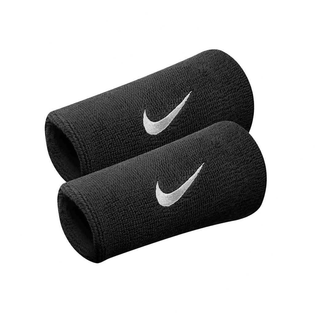 Nike 護腕 Swoosh 男女款 黑 加長腕帶 棉質 吸汗 運動 毛巾底  [ACS] NNN0501-0OS