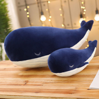 柔軟大藍鯨魚公仔 大鯨魚毛絨玩具 可愛大白鯊毛絨玩具 床上玩偶睡覺抱枕禮物女
