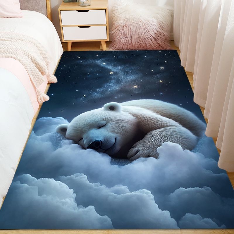 卡通熊 3D 地毯兒童房太空墊青少年臥室地毯可愛爬行遊戲墊床裝飾地毯所有尺寸