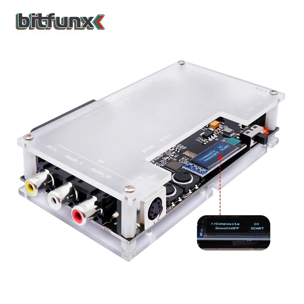 Bitfunx OSSC 附加板,帶複合材料和 S-video 輸入線路雙平滑模式,適用於 NTSC PAL 復古遊戲機