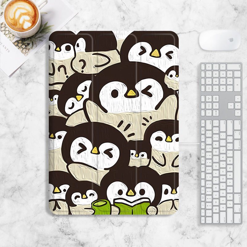 可愛的企鵝保護套 iPad mini 6 air 1 2 3 4 5 保護套 iPad pro 11 12.9 英寸 2