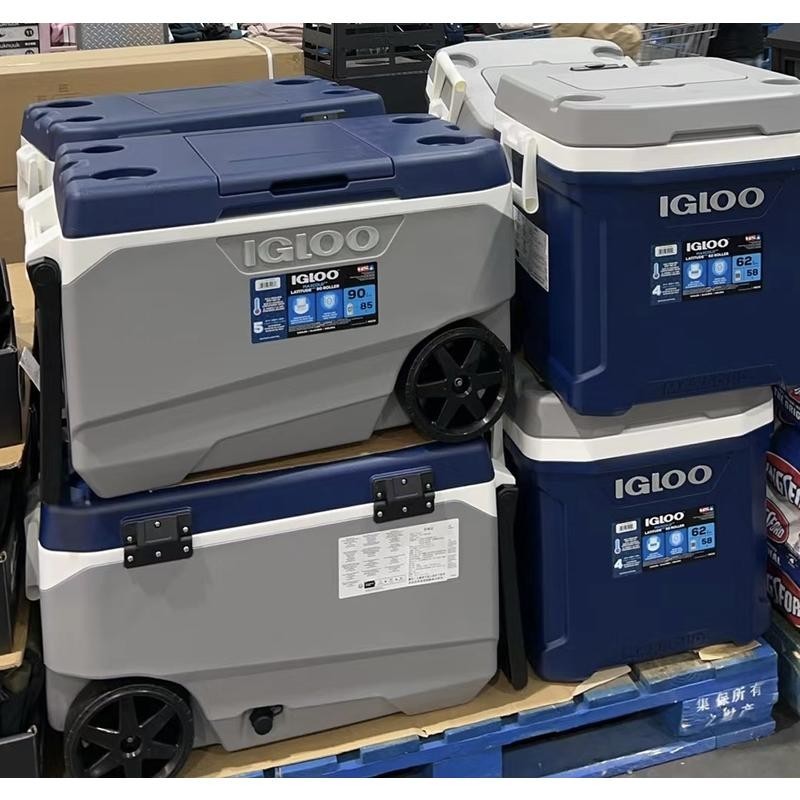 保溫箱 美國進口IGLOO易酷樂冰桶海釣箱保溫箱85L帶輪子帶拉桿高效保溫桶