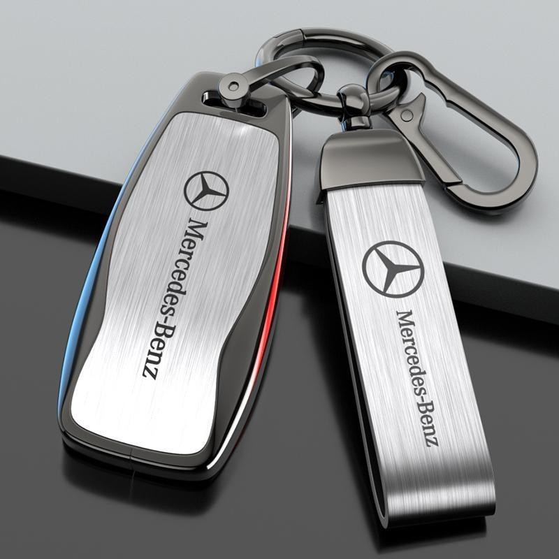 Benz 2023款賓士e300l 車用鑰匙改裝套 a200l gla200 e260 glb220 鋅合金 包蓋式鑰匙