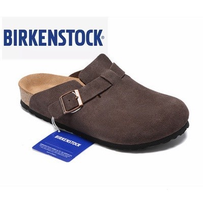 Birkenstock Boston 中性經典軟木咖啡色麂皮拖鞋涼鞋 34-4699999999999999999999
