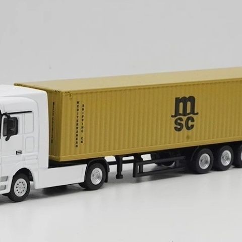 1:87 賓士 MSC 地中海航運 貨櫃運輸物流海運航運集裝卡車模型絕版模型 收藏