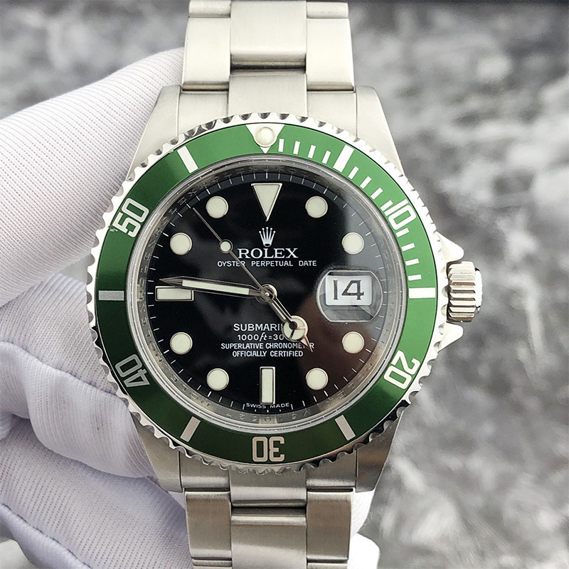 ⌚️R⌚️Watch 手錶潛航者系列16610綠水鬼黑盤綠圈男士自動機械錶