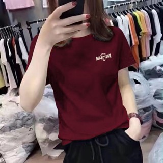 衣時尚 短袖T卹 大碼上衣 印花T卹 字母上衣 中大碼M-2XL新款簡約字母正肩顯瘦氣質上衣-498.
