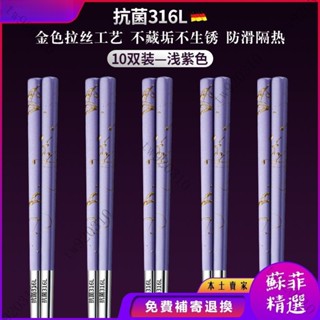 臺灣出貨 筷子 筷子組 套裝 316不銹鋼傢用高檔抗菌筷子勺子套裝高顔值防滑不發黴一人一筷