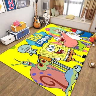 Spongebob SquarePants 卡通兒童可愛印花地毯客廳沙發區大號防滑墊兒童臥室趣味印花海綿寶寶地毯 1