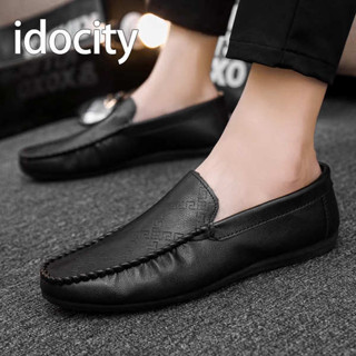 泰國懶人鞋 hoka 懶人鞋 精品鞋子 IDOCITY豆豆鞋男2025春季新款透氣休閒皮鞋軟底懶人鞋英倫樂福鞋