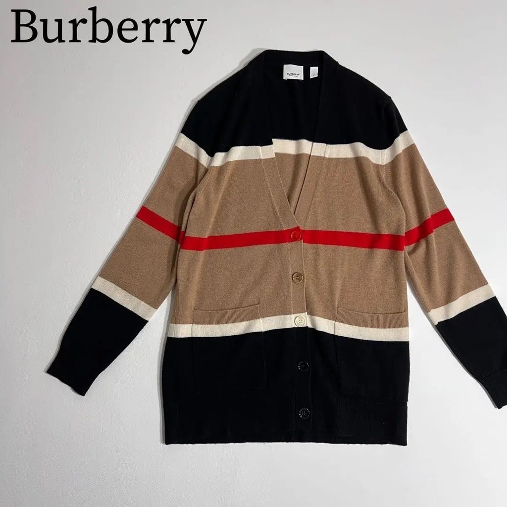 Burberry 博柏利 開襟衫 絲綢 羊絨 日本直送 二手