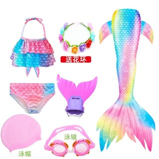 2023兒童美人魚泳衣尾巴泳衣服裝泳衣比基尼分體夏季Mermaid 0NAB