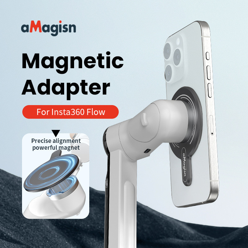 aMagisn Insta360 Flow雲臺磁吸轉接座MagSafe運動相機配件