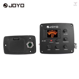 Joyo JE-305 原聲吉他壓電拾音器前置放大器 4 段 EQ 均衡器調諧器系統,帶 LCD 顯示屏