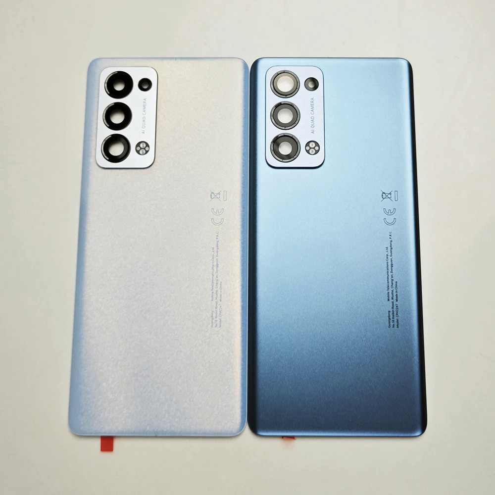 適用於 Oppo Reno6 Pro 5G (Snapdragon) 的原裝後蓋玻璃蓋,後門更換電池盒,Reno 6 P