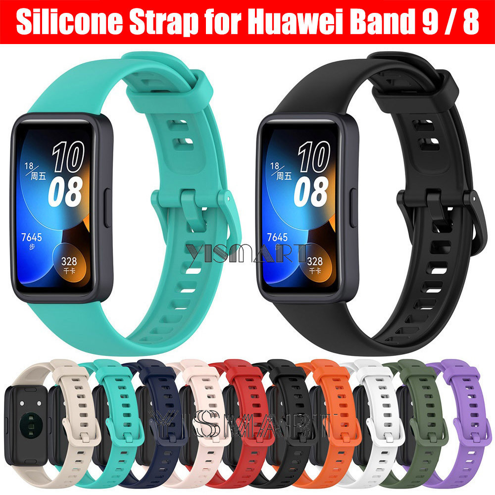 適用於華為 Band 9 的矽膠錶帶智能手錶配件替換錶帶腕帶手鍊適用於華為 Band8
