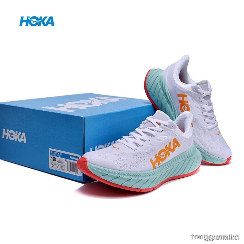 ✐Mwwx 2023 跑鞋Hot HOKA ONE Carbon X 2 橙白色男女減震劑