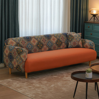 美式雙人沙發組合輕奢網紅花布藝小戶型客廳創意休閒復古三人沙發沙發 客廳沙發 三人沙發 美式沙發