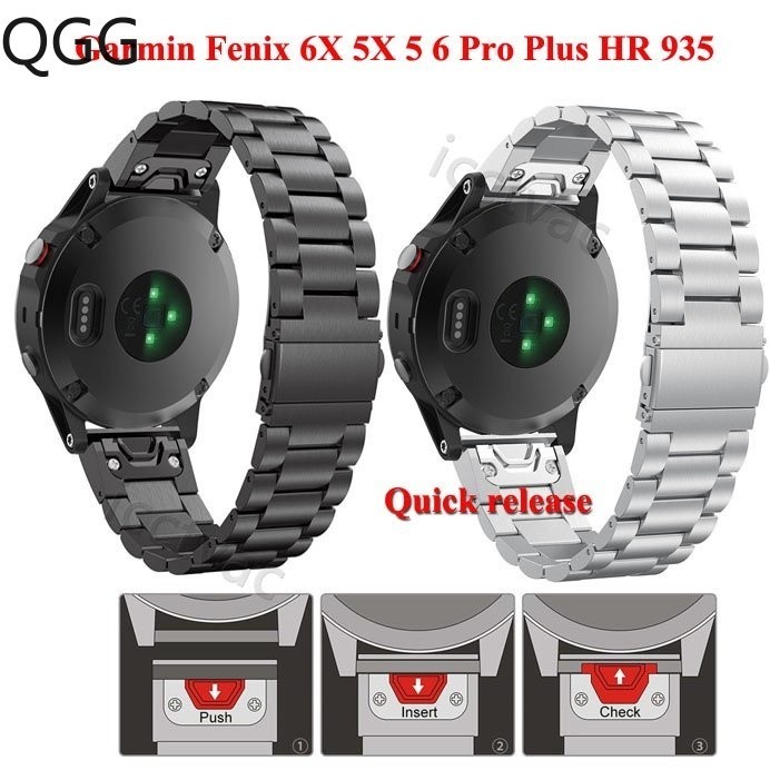 適用於Garmin Fenix 7 7X 5X Plus 5 Fenix 6X Pro 6 3 金屬錶帶 經典不銹鋼錶帶