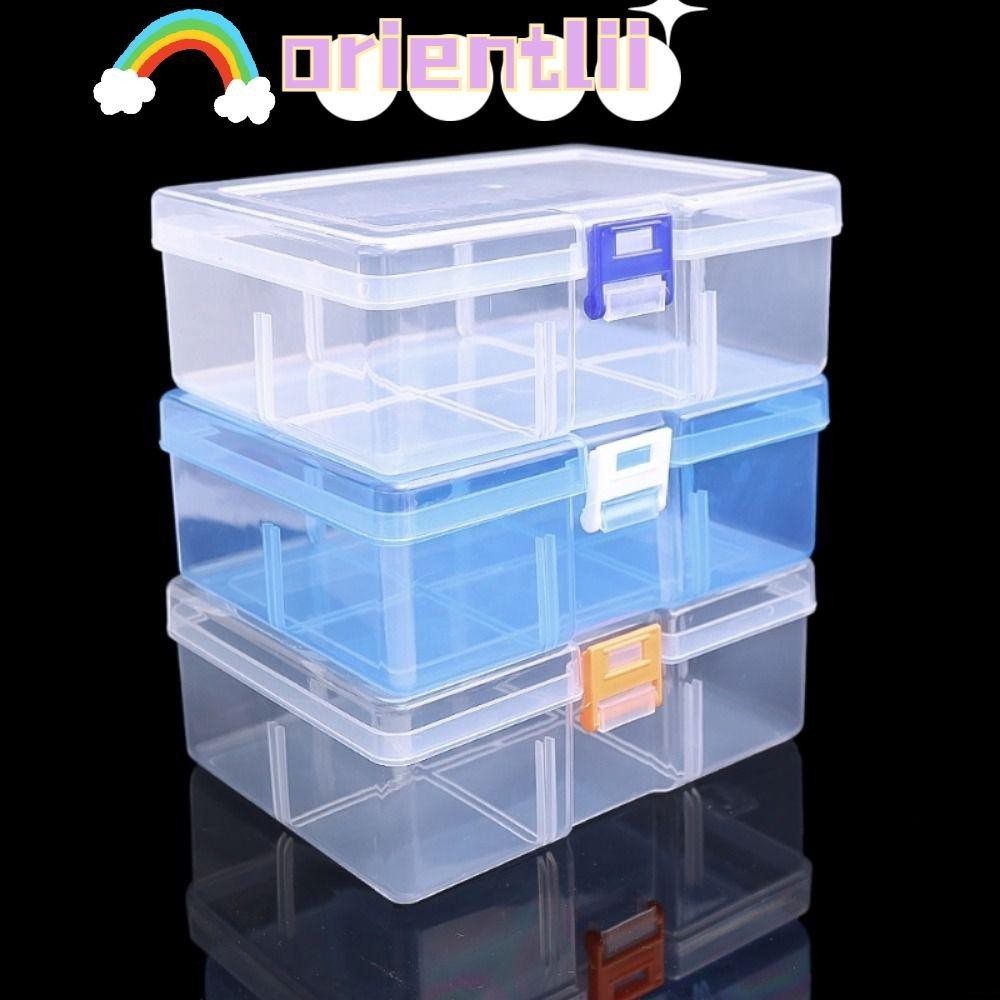 Orientliiy 1 件首飾展示盒、螺絲縫紉盒組件工具實用工具箱、大容量透明防塵塑料容器收納盒