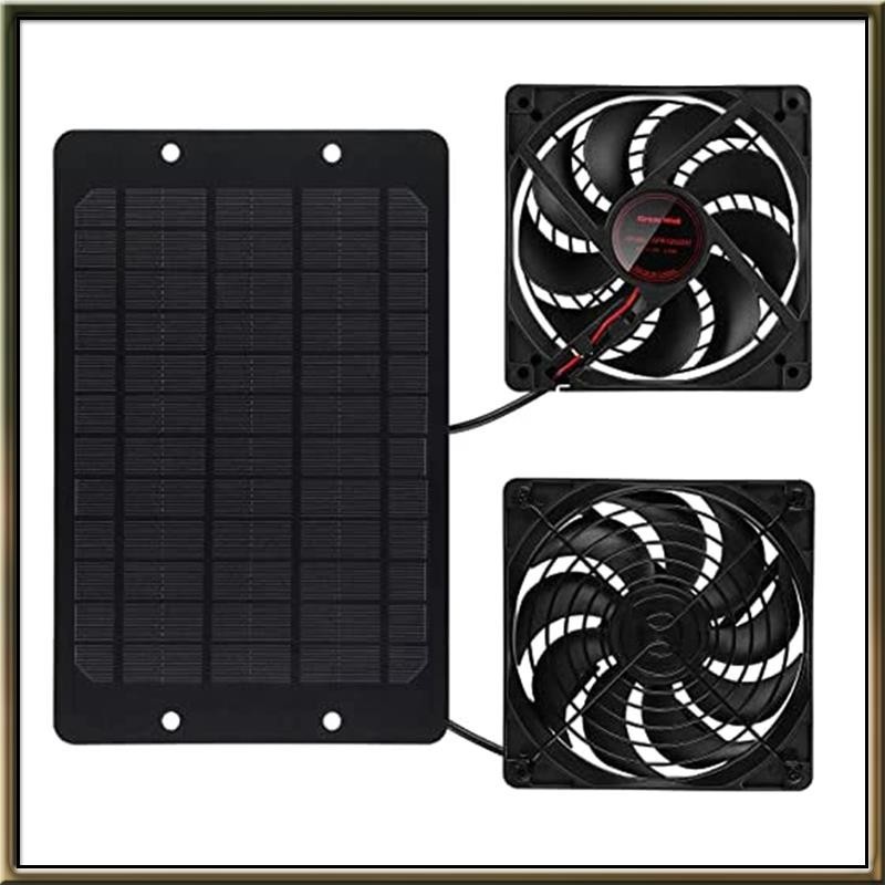 (T G O N)太陽能電池板風扇套件,10W 12V 太陽能風扇戶外防水,便攜式換氣扇排氣扇,帶 2M 長電纜