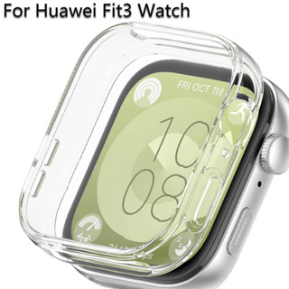 華為 Watch Fit 3 螢幕保護膜華為手錶 TPU 外殼華為 Watch Fit 3 保護套電鍍保護殼配件