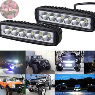 Herlove 18W 6 LED 汽車 LED 工作燈 DRL 聚光燈高亮防水汽車越野 SUV 卡車頭燈行車燈 12V