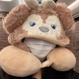 【NEW】卡通雪莉玫U型枕迪士尼帽子可愛連帽頸枕u形枕飛機高鐵旅行護頸枕