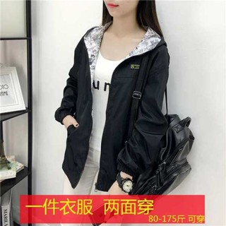 外套 外套女 風衣外套 風衣 2025春秋韓版兩面穿外套女寬鬆百搭長袖風衣學生棒球服休閒短外套